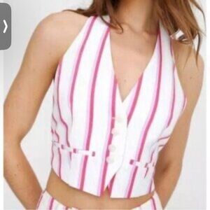 Nasty Gal striped tailored vest size US 12 NWT